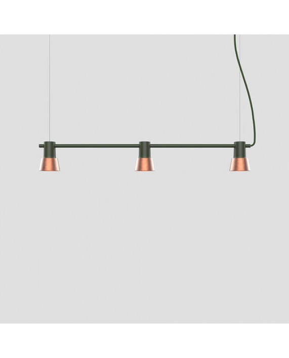 Zero Compose Metal Rails Linear 3 Pendant Lamp